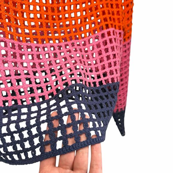 Anthropologie Maeve Striped Poncho Assorted Open Knit Striped Womens One Size - Picture 4 of 7